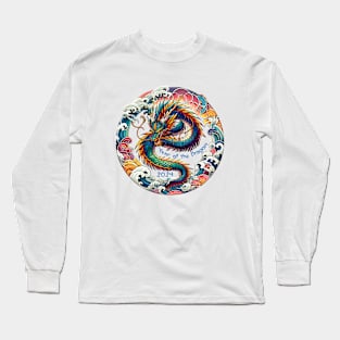 Vibrant Anime Dragon: Lunar New Year 2024 Long Sleeve T-Shirt